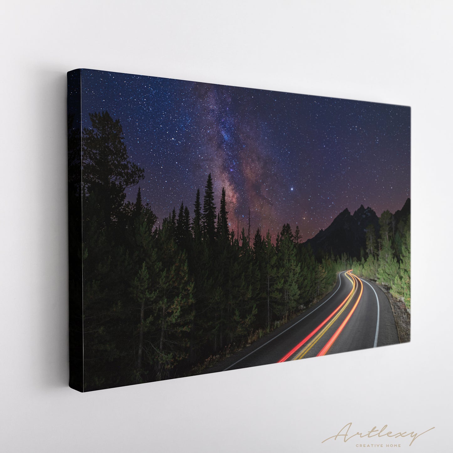 Grand Tetons National Park at Night Canvas Print ArtLexy   