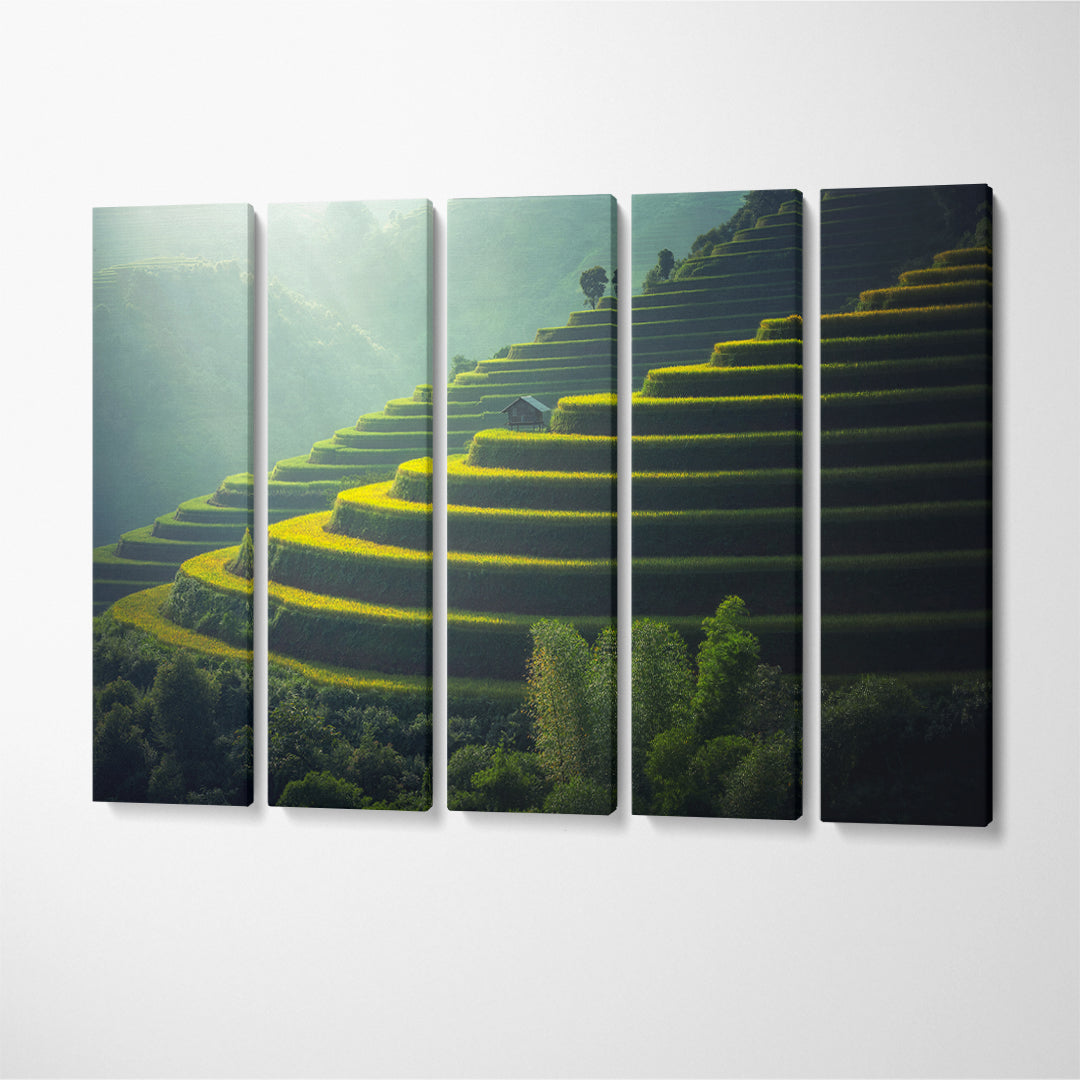 Rice Terraces Vietnam Canvas Print ArtLexy 5 Panels 36"x24" inches 