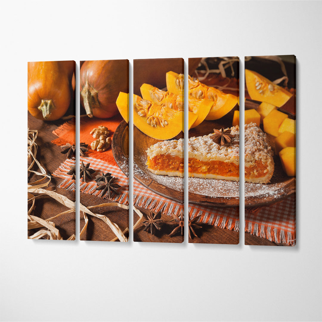 Pumpkin Pie Canvas Print ArtLexy 5 Panels 36"x24" inches 