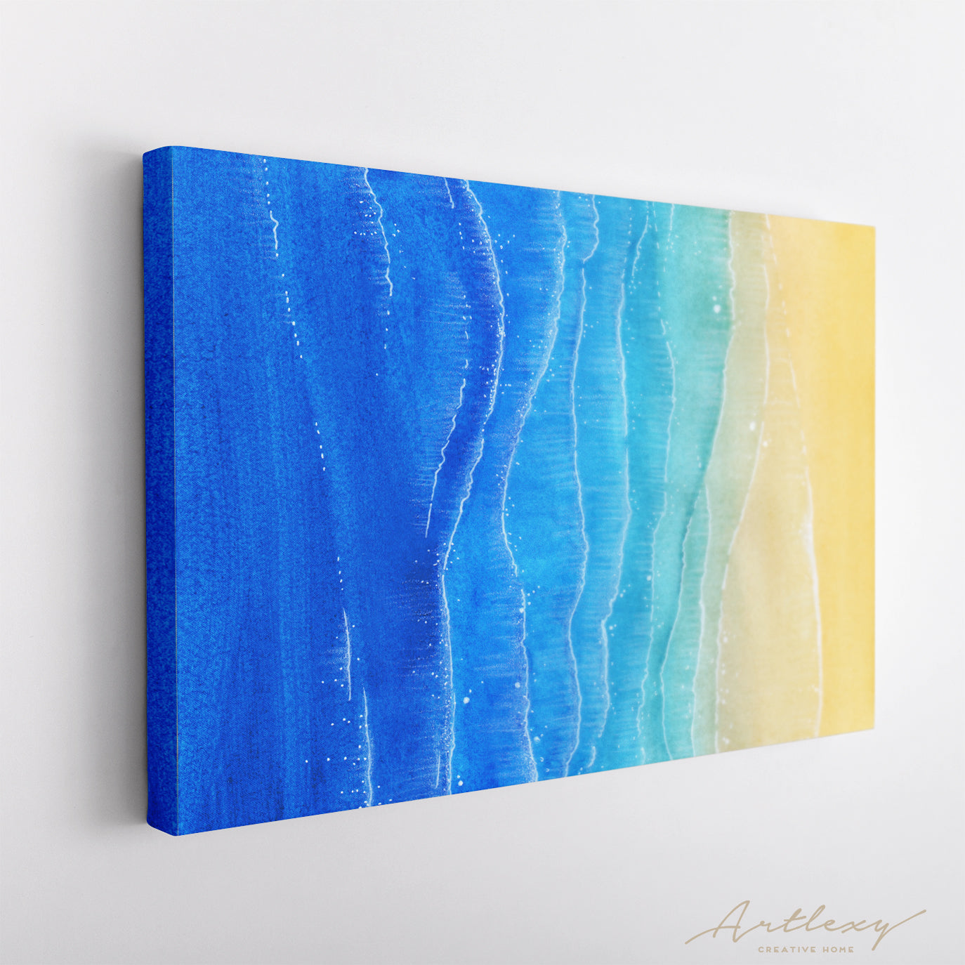 Abstract Blue Sea and Sand Beach Canvas Print ArtLexy   