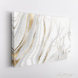 Minimalist White Marble with Gold Veins Canvas Print ArtLexy   