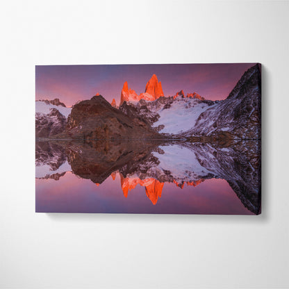 Fitz Roy Mountain and Lake Los Tres Patagonia Argentina Canvas Print ArtLexy 1 Panel 24"x16" inches 