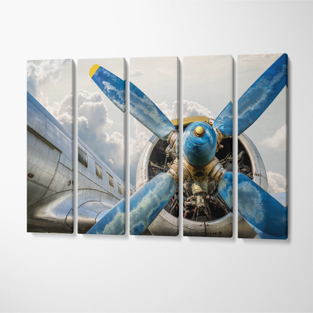 Aircraft Propeller Canvas Print ArtLexy 5 Panels 36"x24" inches 