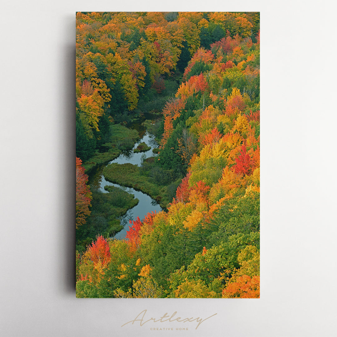 Lake of the Clouds and Porcupine Mountains in Autumn Michigan Canvas Print ArtLexy   