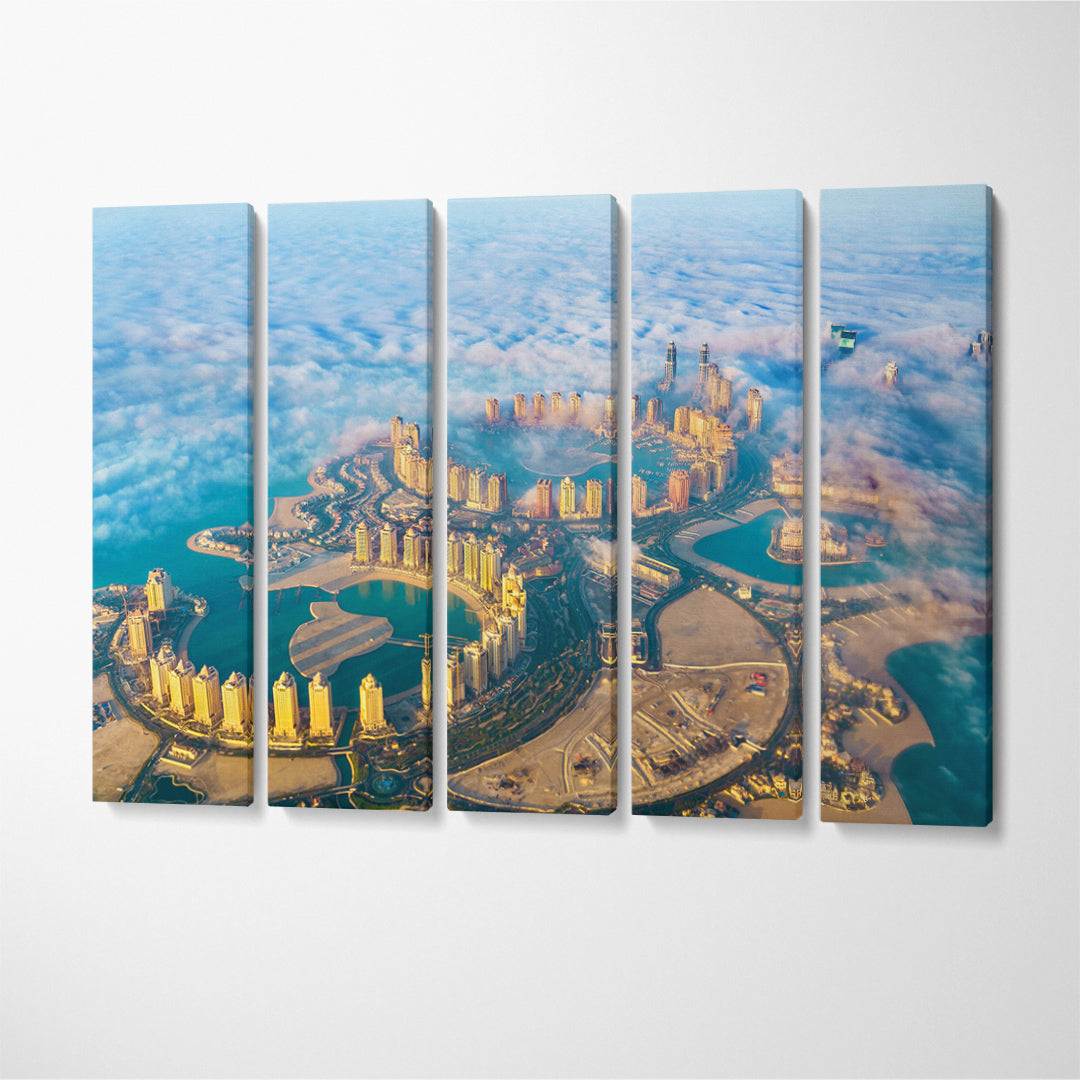 Pearl-Qatar Island Doha Canvas Print ArtLexy 5 Panels 36"x24" inches 