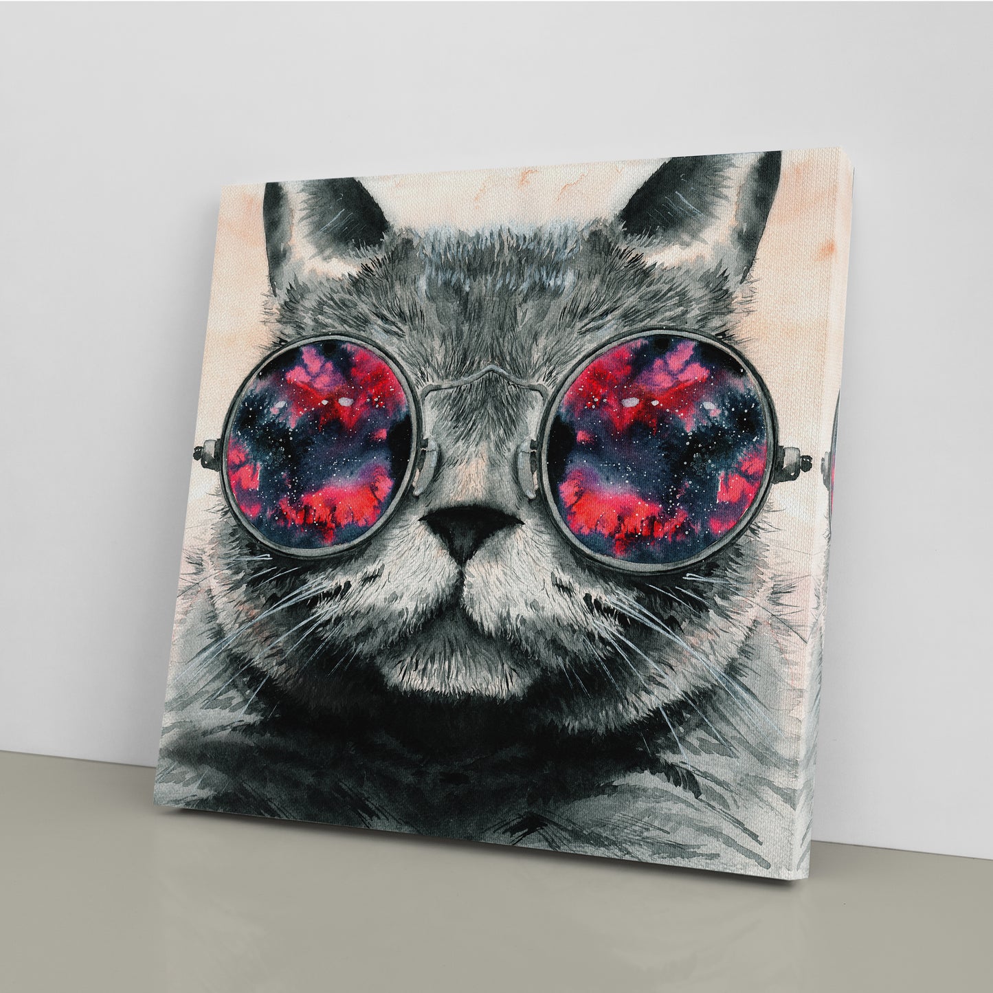 Fluffy Cat in Sunglasses Canvas Print ArtLexy   