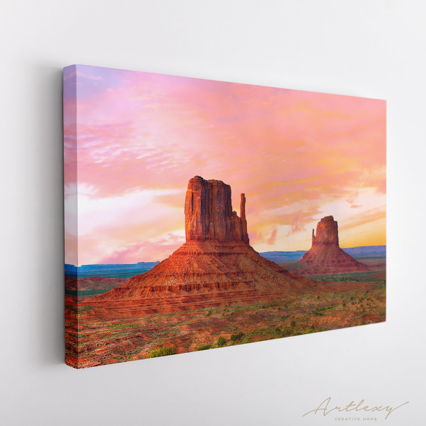West and East Mitten Buttes. Monument Valley Utah Canvas Print ArtLexy   