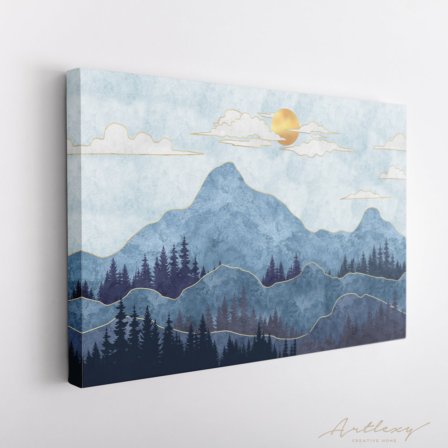 Modern Mountains Landscape Canvas Print ArtLexy   