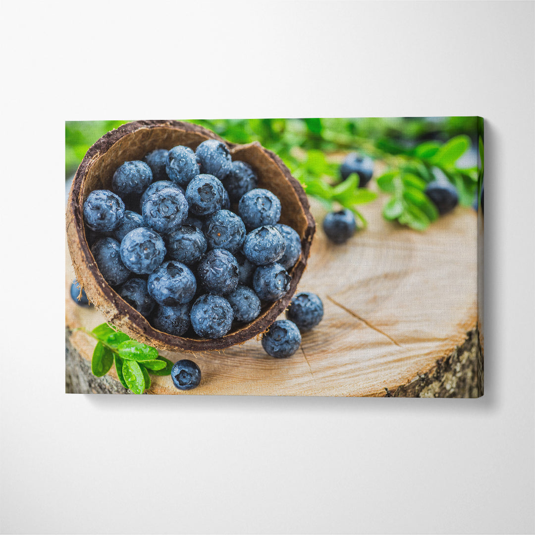 Fresh Blueberries Canvas Print ArtLexy 1 Panel 24"x16" inches 