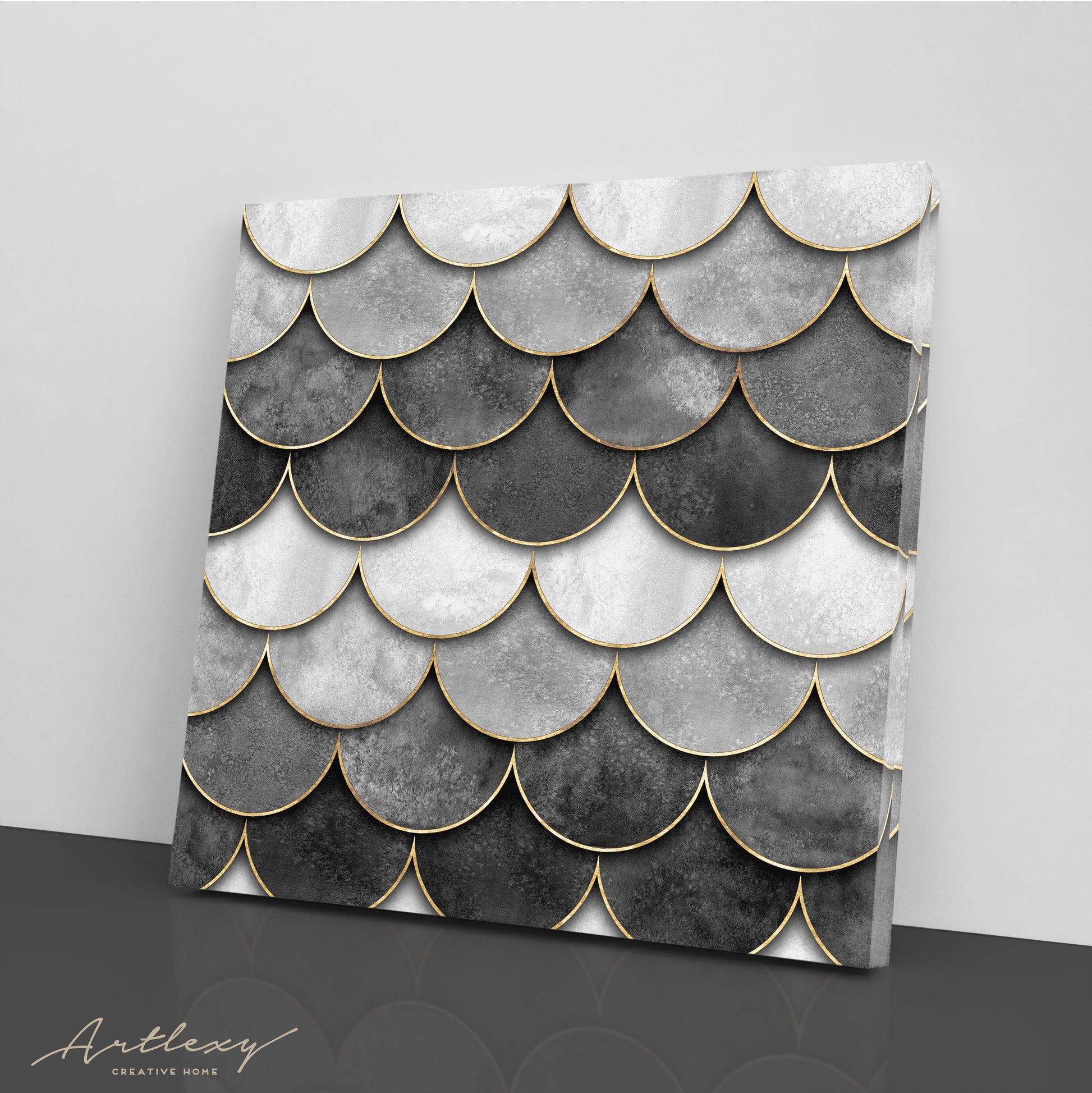 Abstract Geometric Waves Canvas Print ArtLexy 1 Panel 12"x12" inches 