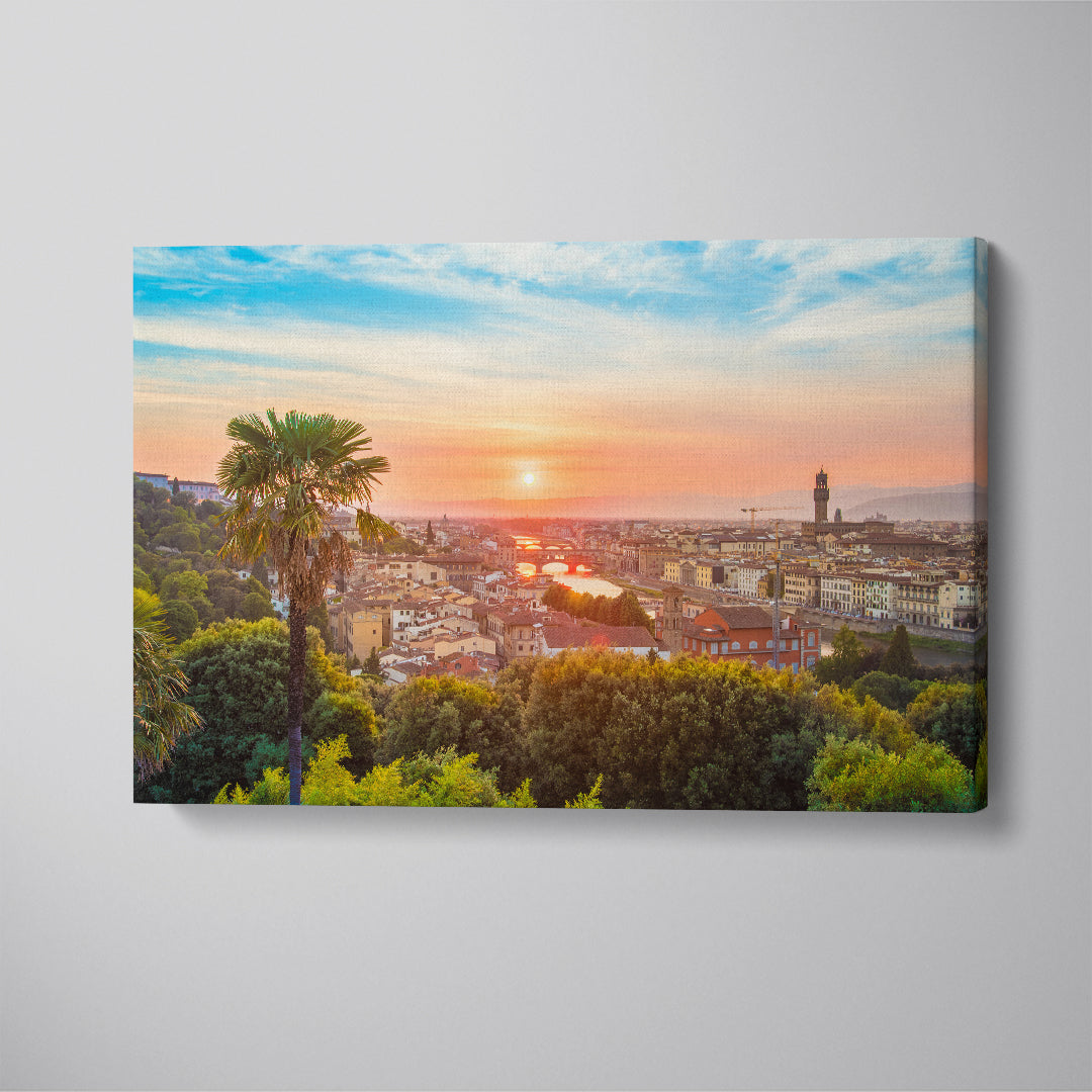 Beautiful Florence at Sunset Canvas Print ArtLexy 1 Panel 24"x16" inches 