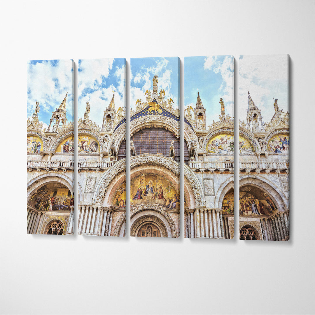 Saint Mark's Basilica Venice Italy Canvas Print ArtLexy 5 Panels 36"x24" inches 