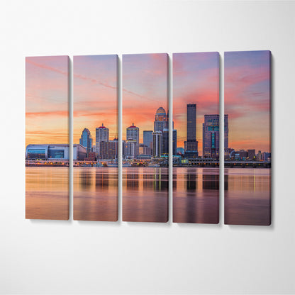 Louisville Skyline Kentucky USA Canvas Print ArtLexy 5 Panels 36"x24" inches 