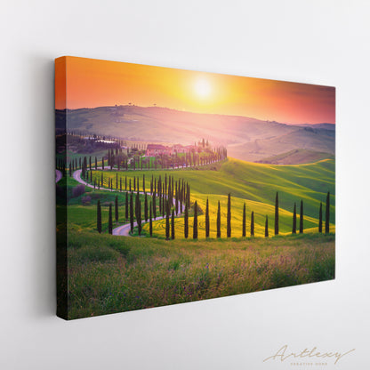 Tuscany Fields Landscape Italy Canvas Print ArtLexy   