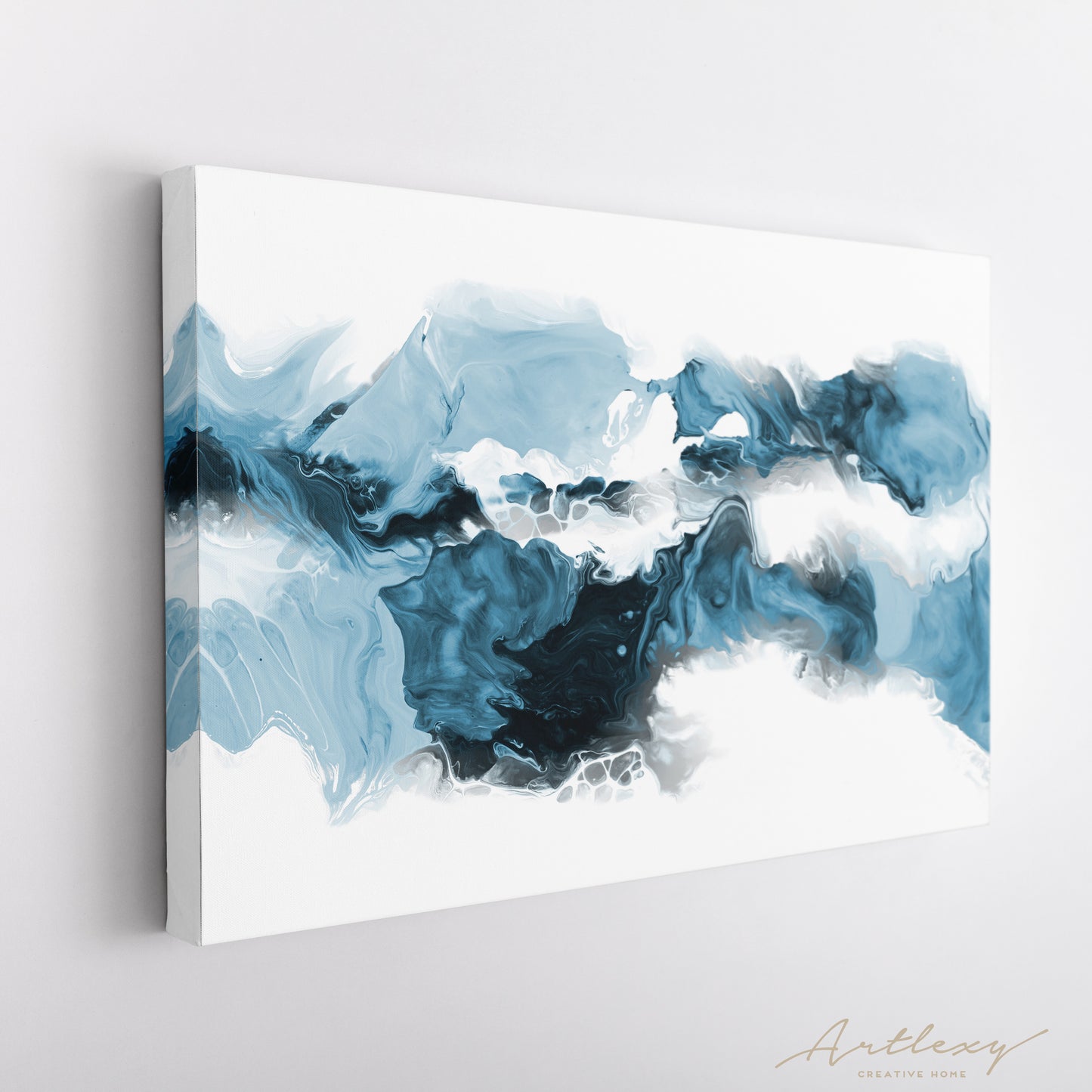 Blue Marble Abstract Splash Canvas Print ArtLexy   