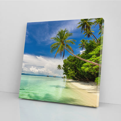 Tropical Island with Palm Trees Canvas Print ArtLexy   