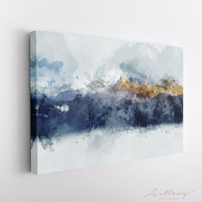 Abstract Watercolor Mountain Range Canvas Print ArtLexy   