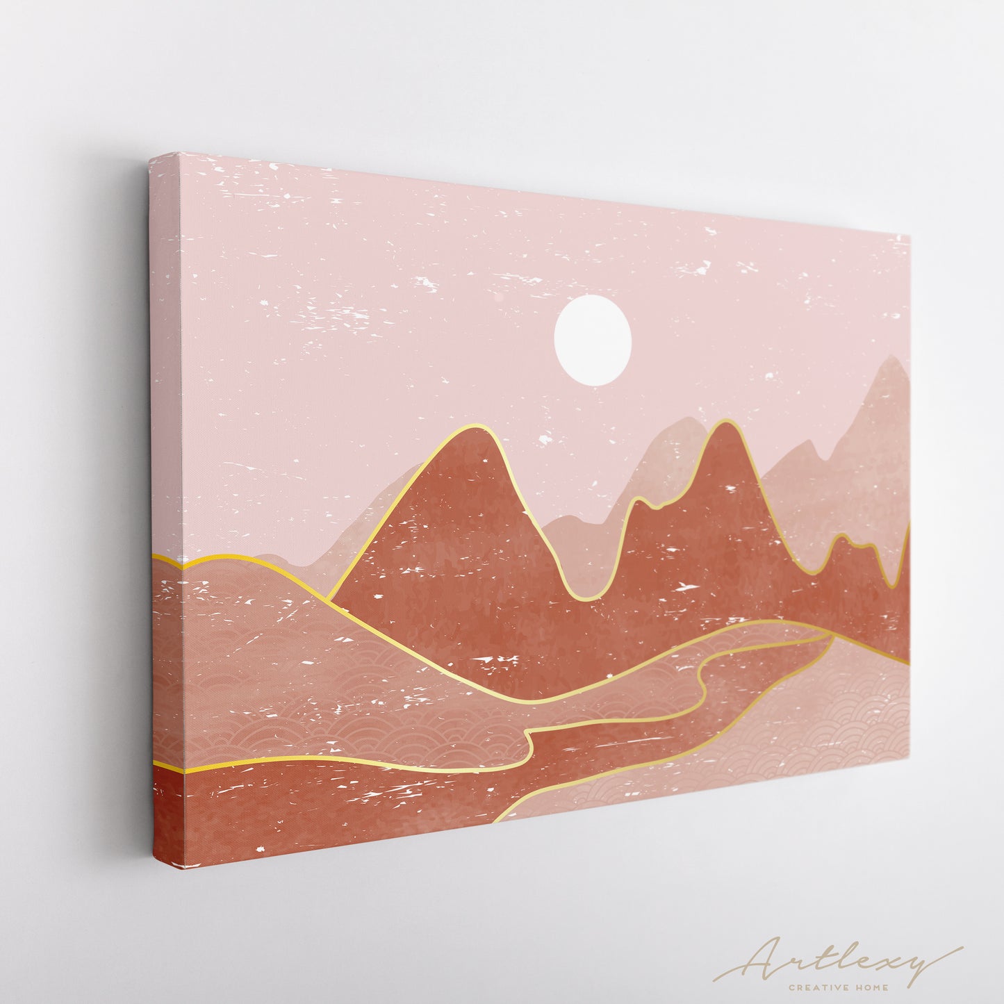 Creative Geometric Mountain Landscape Canvas Print ArtLexy   