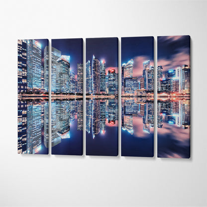 Marina Bay Singapore City Canvas Print ArtLexy 5 Panels 36"x24" inches 