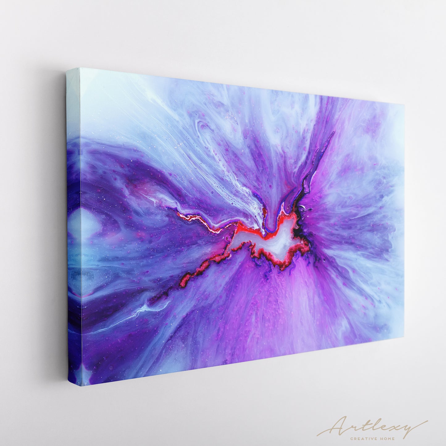 Abstract Purple Waves Canvas Print ArtLexy 1 Panel 24"x16" inches 
