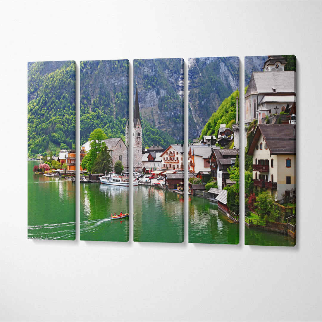 Hallstatt Salzkammergut Austria Canvas Print ArtLexy 5 Panels 36"x24" inches 