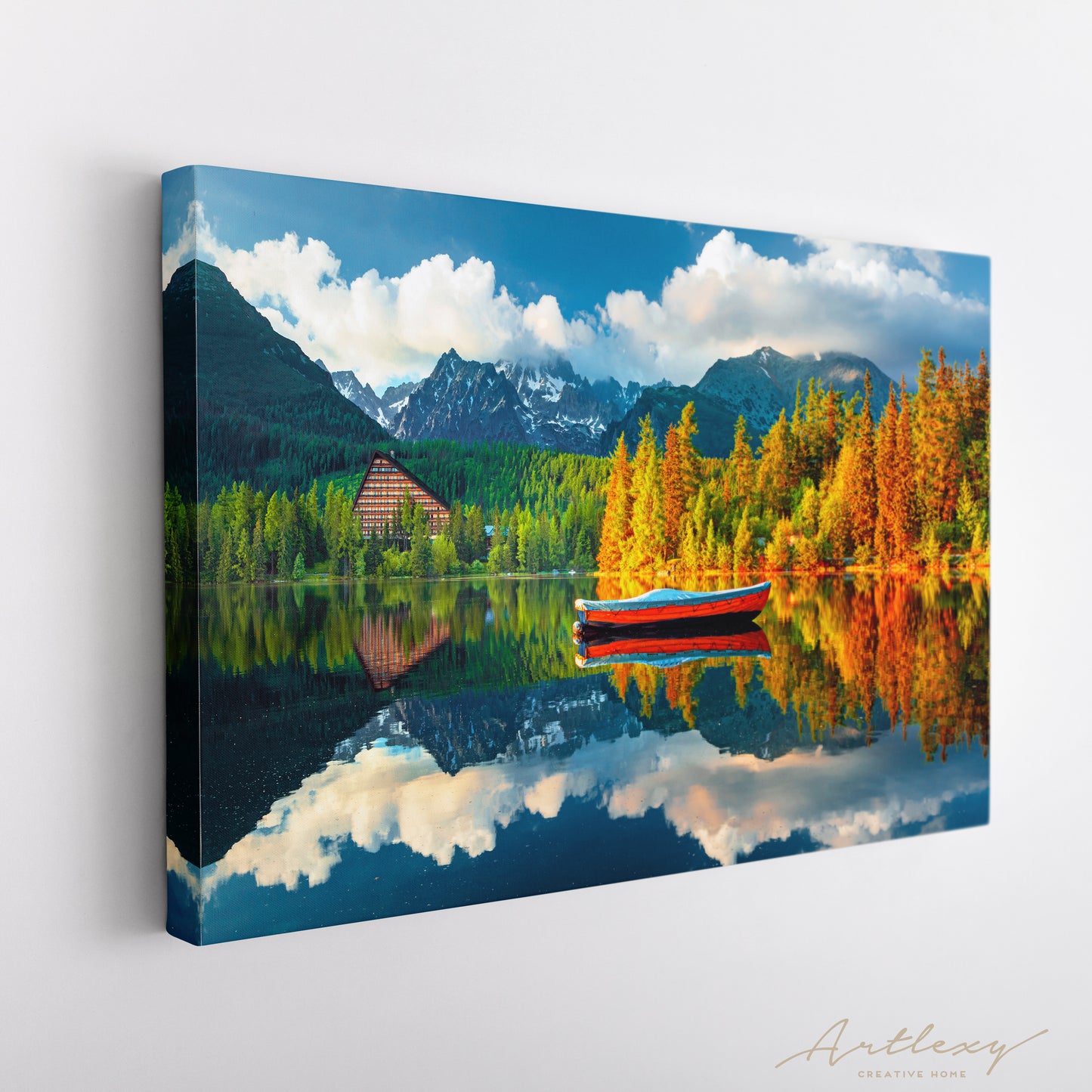 Mountain Lake Strbske Pleso in Autumn Slovakia Canvas Print ArtLexy   