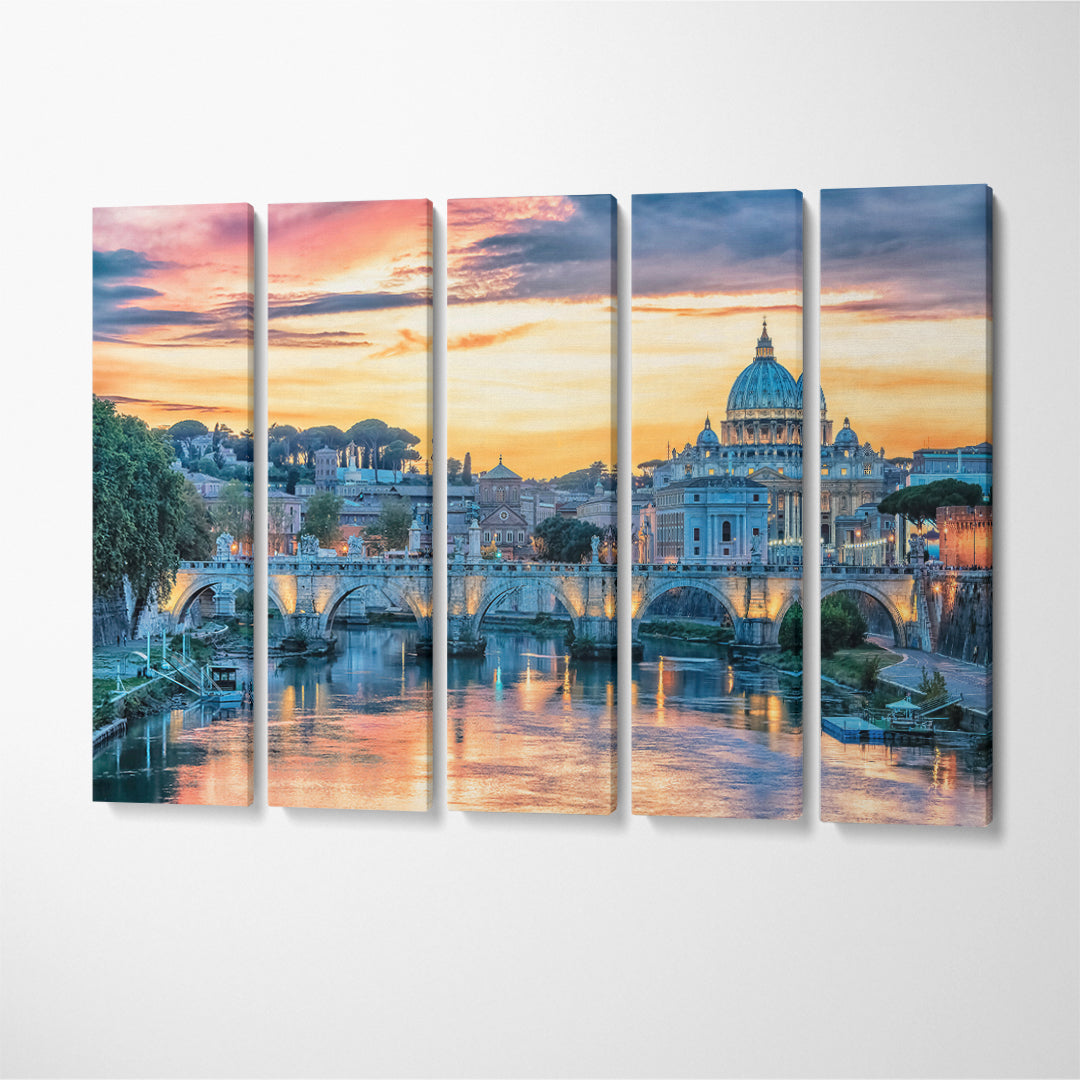 St Peter's Basilica Vatican Canvas Print ArtLexy 5 Panels 36"x24" inches 