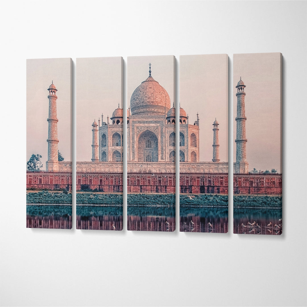 Taj Mahal Agra India Canvas Print ArtLexy 5 Panels 36"x24" inches 