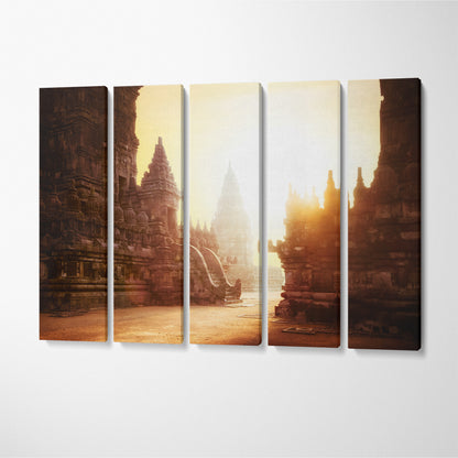 Prambanan Temple Java Island Indonesia Canvas Print ArtLexy 5 Panels 36"x24" inches 