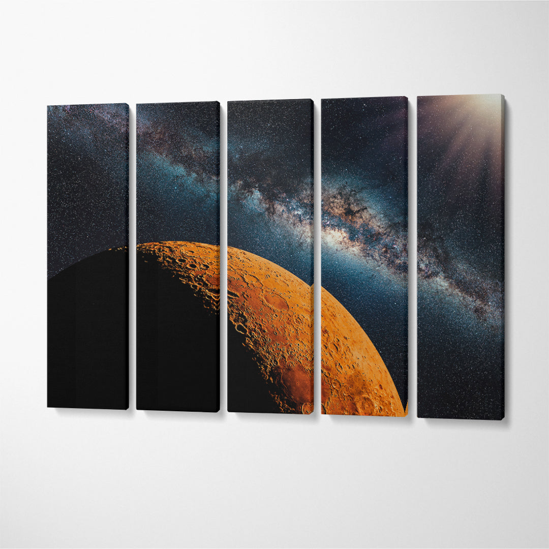 Mars Planet Canvas Print ArtLexy 5 Panels 36"x24" inches 