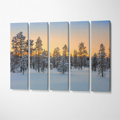 Amazing Winter Forest Canvas Print ArtLexy 5 Panels 36"x24" inches 