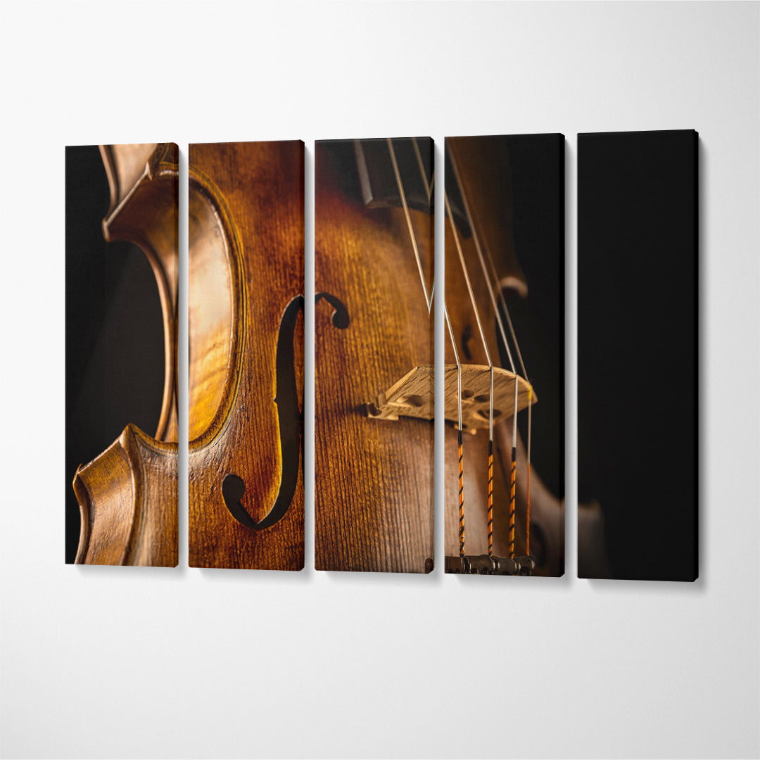 Violin Close-up Canvas Print ArtLexy 5 Panels 36"x24" inches 
