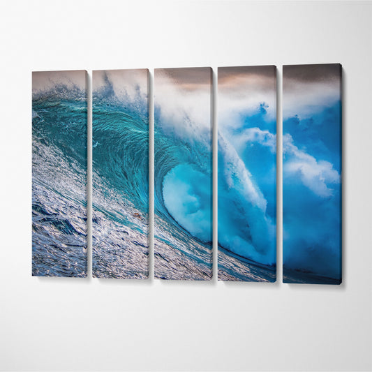 Huge Wave Crashing Canvas Print ArtLexy 5 Panels 36"x24" inches 