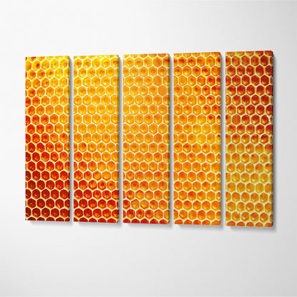 Honeycomb from Beehive Canvas Print ArtLexy 5 Panels 36"x24" inches 
