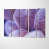Abstract Pastel Purple Mushrooms Caps Canvas Print ArtLexy 5 Panels 36"x24" inches 