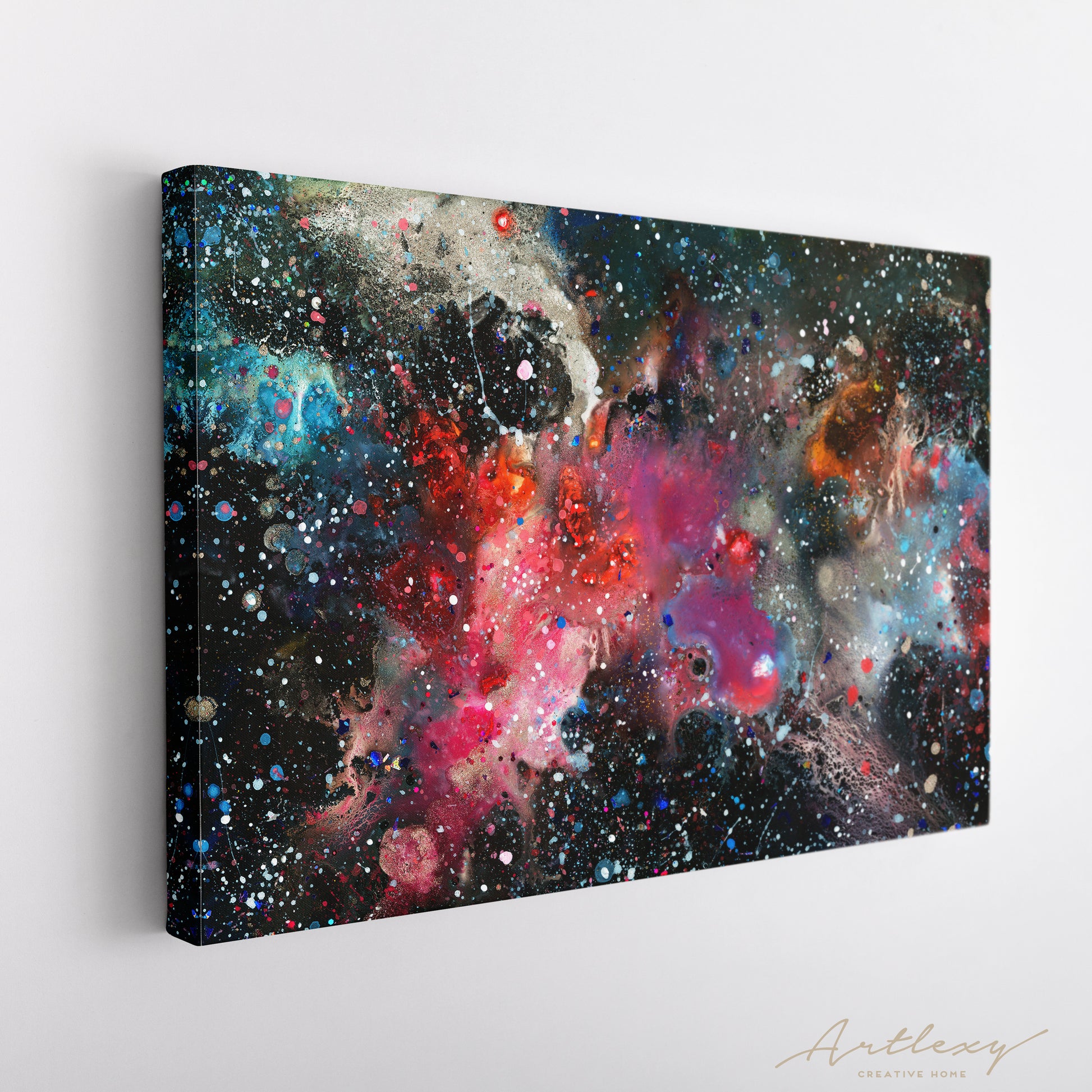 Abstract Colorful Space And Stars Canvas Print ArtLexy   