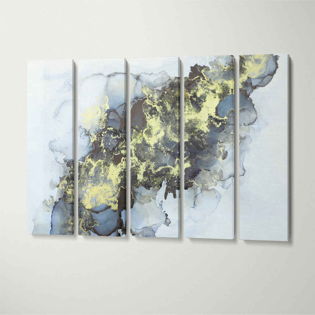 Abstract Fluid Ink Pattern Canvas Print ArtLexy 5 Panels 36"x24" inches 