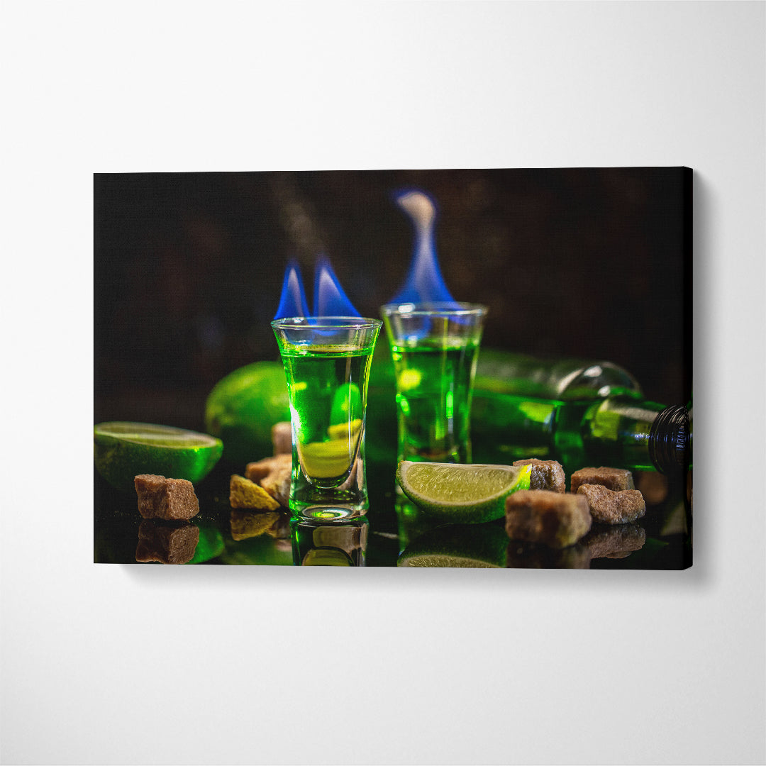 Absinthe with Brown Sugar and Lime Canvas Print ArtLexy 1 Panel 24"x16" inches 