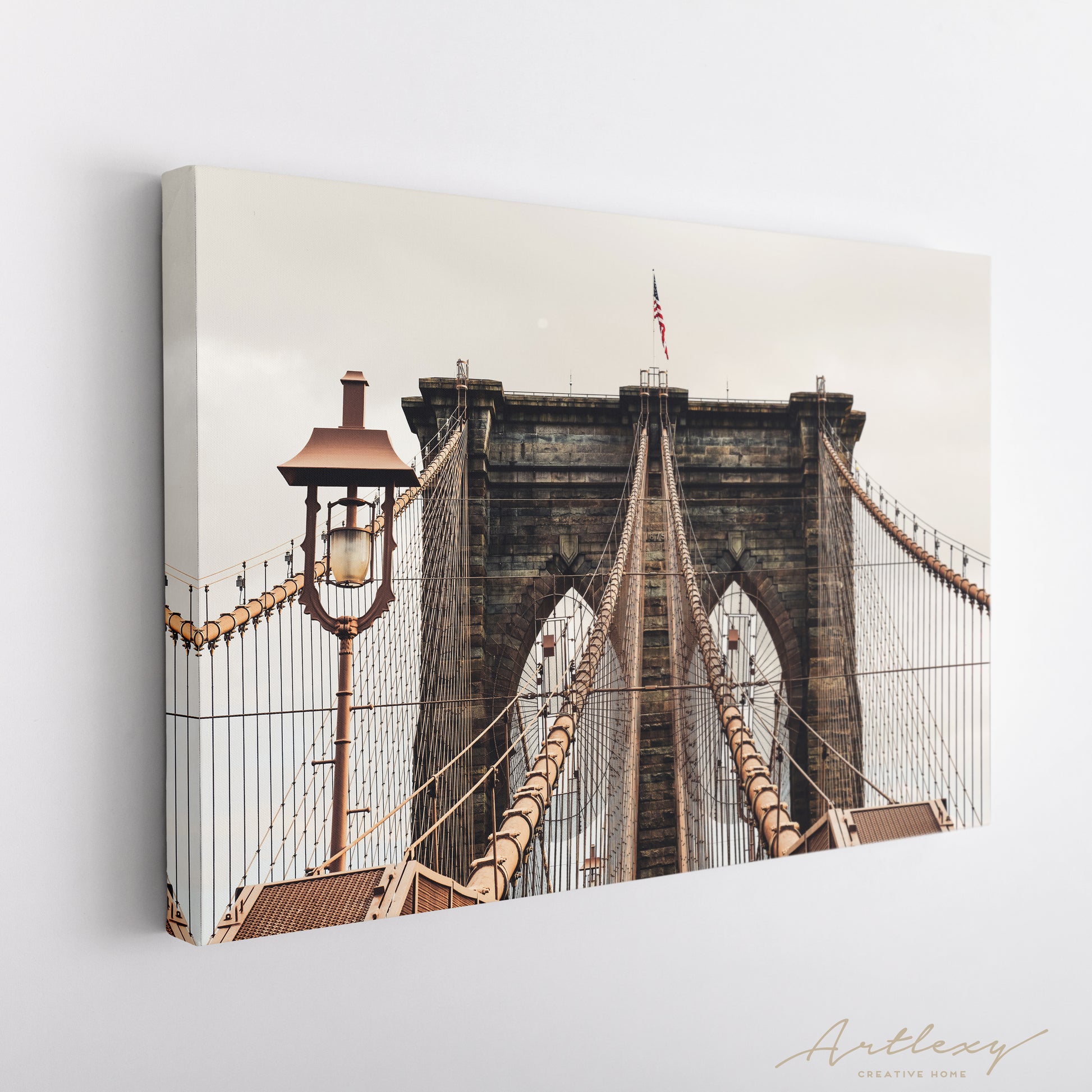 Brooklyn Bridge In Pastel Colors Canvas Print ArtLexy   