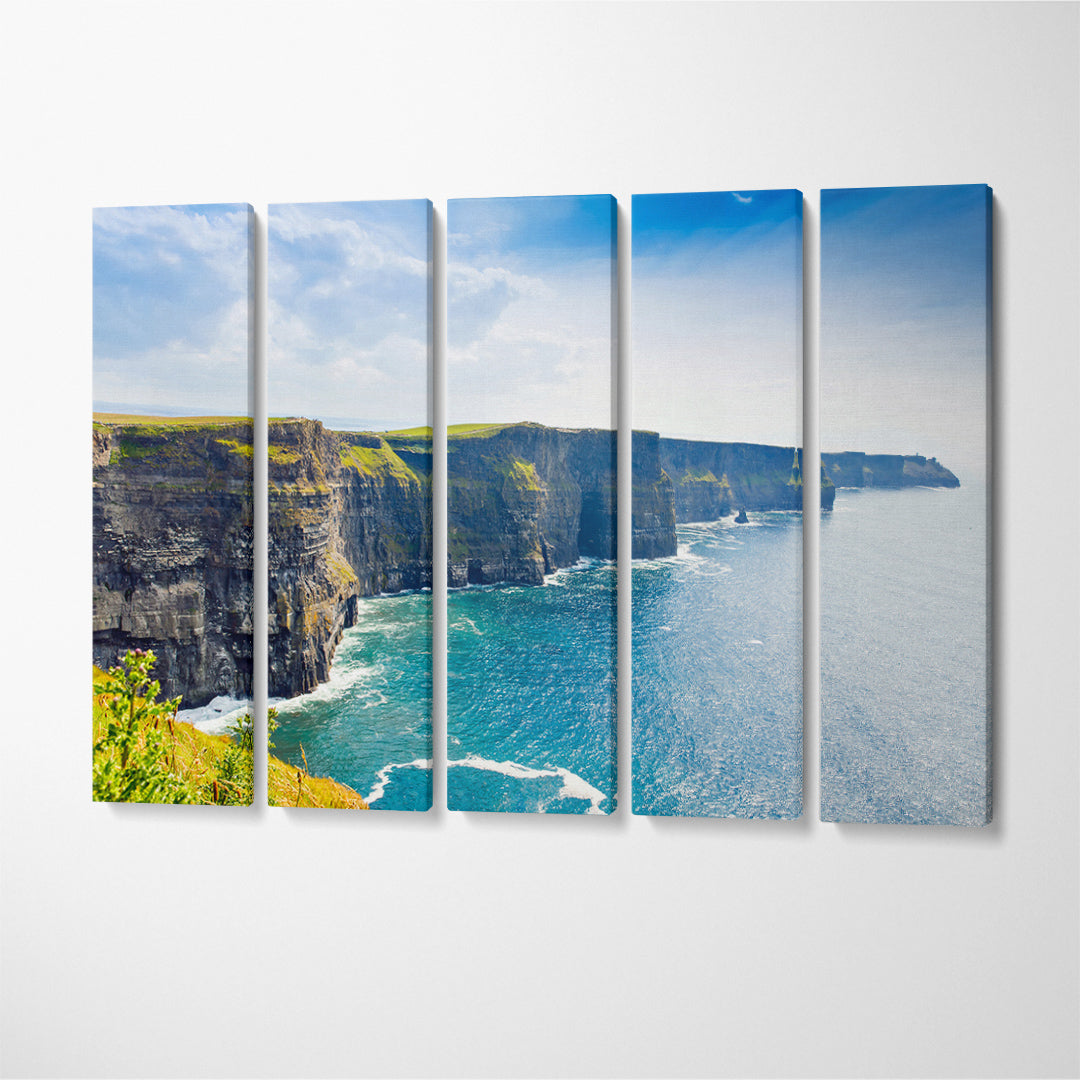 Cliffs of Moher Ireland Canvas Print ArtLexy 5 Panels 36"x24" inches 