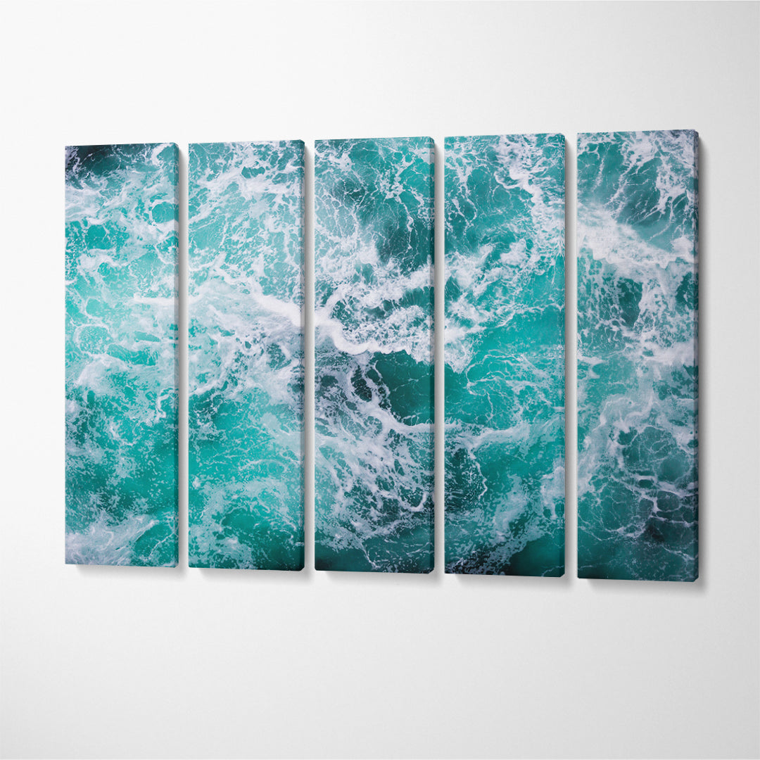 Amazing Sea Waves Canvas Print ArtLexy 5 Panels 36"x24" inches 