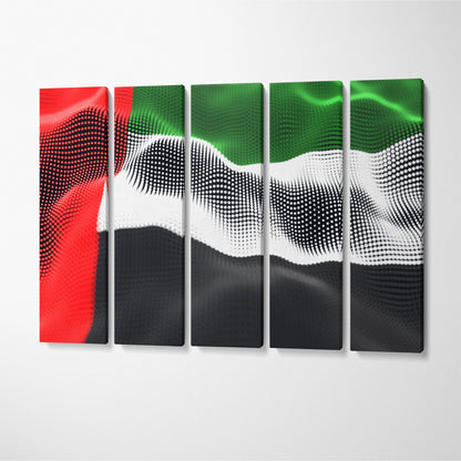 Abstract United Arab Emirates Flag Canvas Print ArtLexy 5 Panels 36"x24" inches 