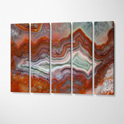 Crazy Lace Agate Canvas Print ArtLexy 5 Panels 36"x24" inches 