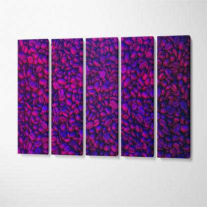 Purple Coffee Beans Canvas Print ArtLexy 5 Panels 36"x24" inches 