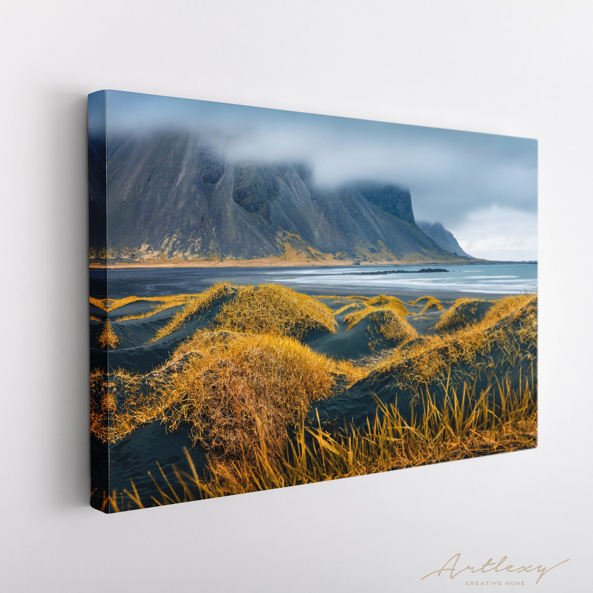 Vestrahorn Mountain and Stokksnes Beach Iceland Canvas Print ArtLexy   