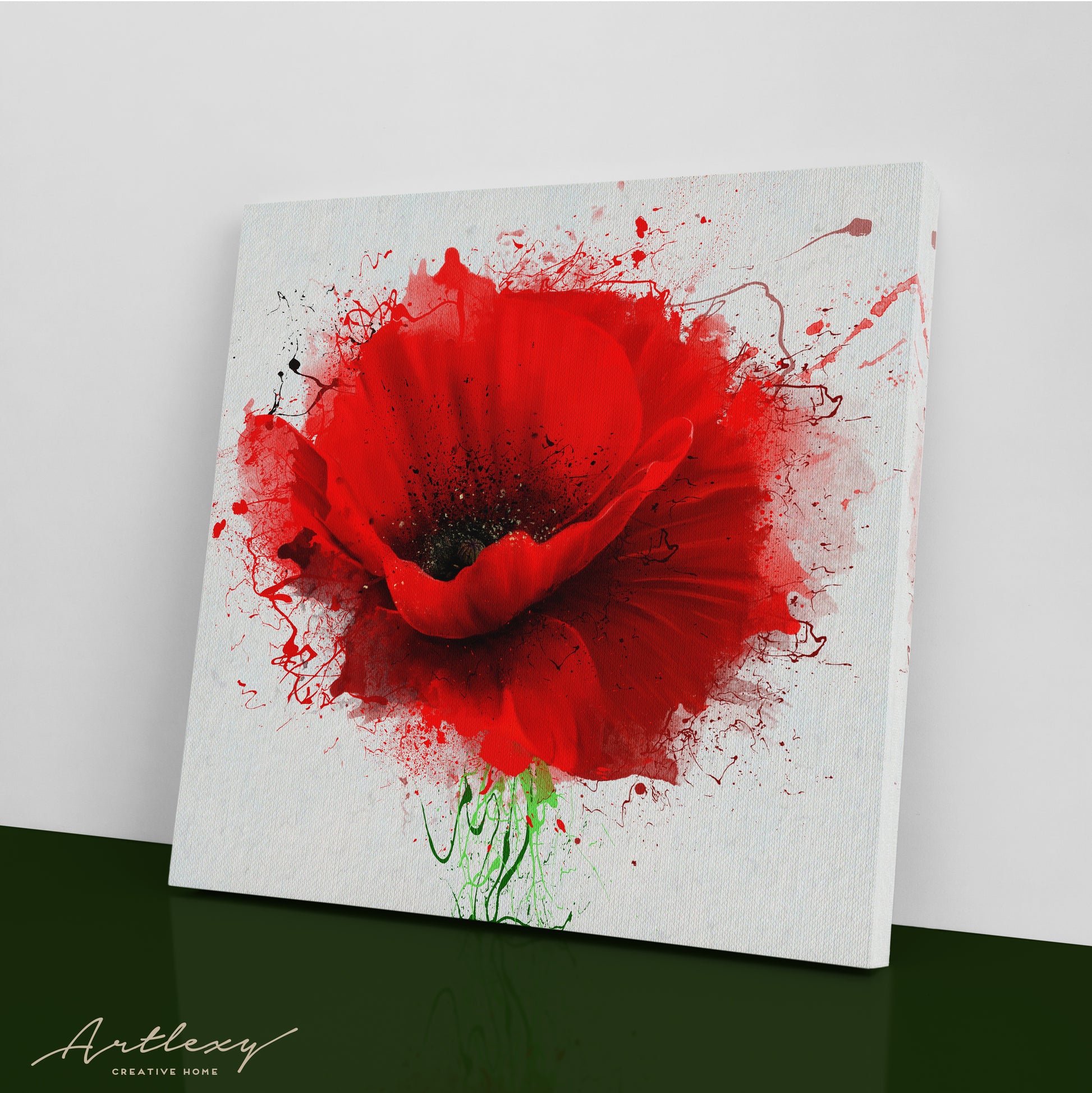 Beautiful Abstract Red Poppy Canvas Print ArtLexy   