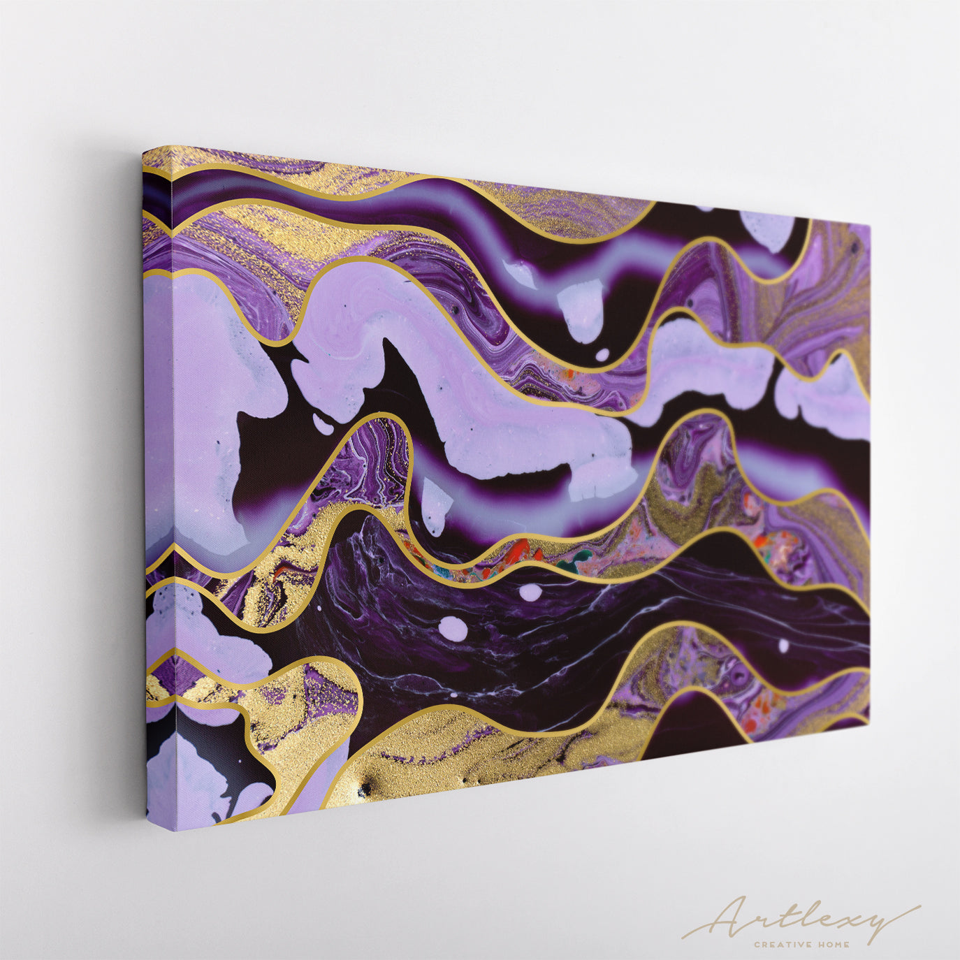 Trendy Mixed Purple Abstract Pattern Canvas Print ArtLexy   