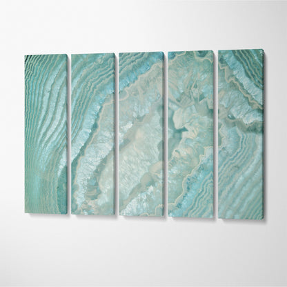 Light Blue Agate Canvas Print ArtLexy 5 Panels 36"x24" inches 