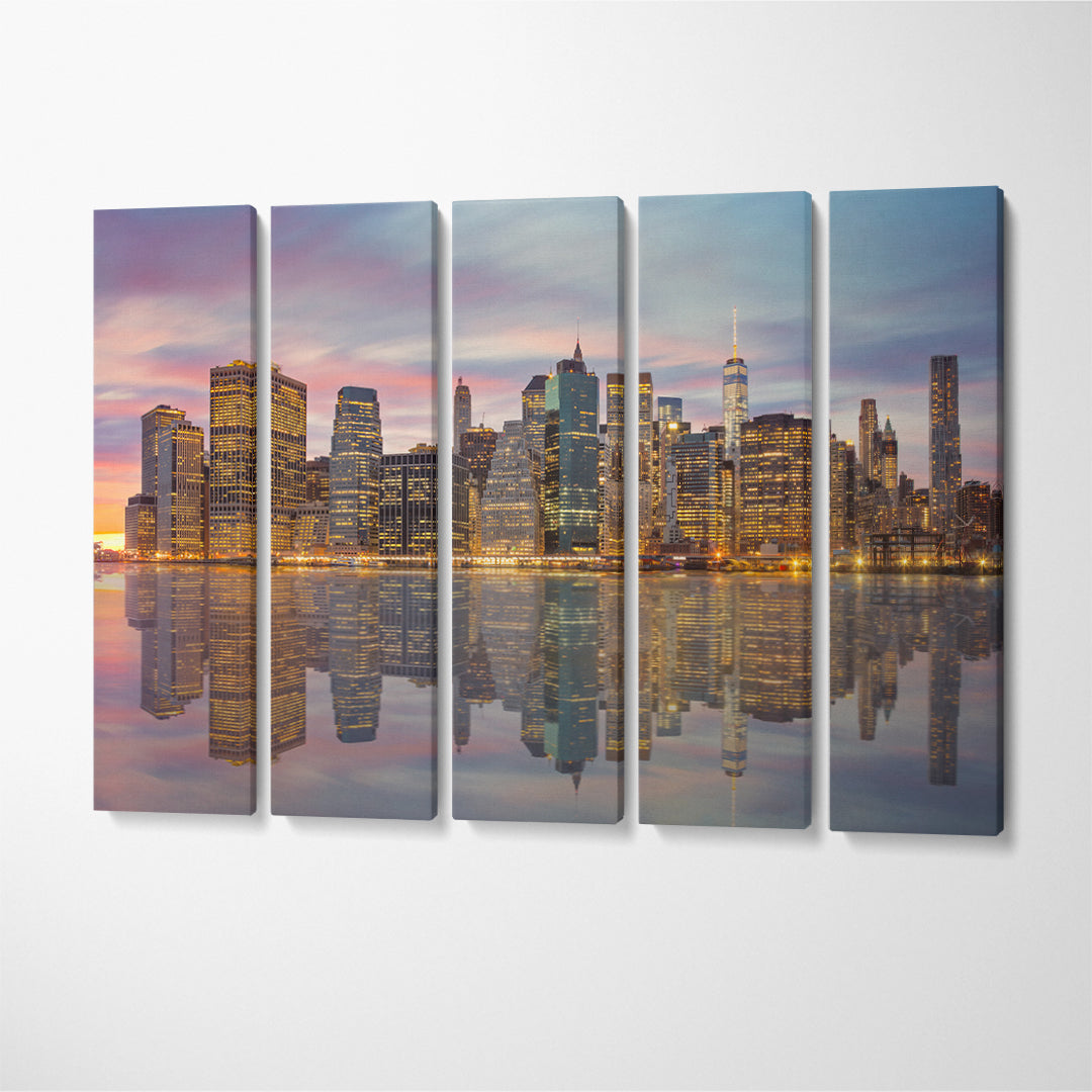 New York City Manhattan Skyline Reflection Canvas Print ArtLexy   