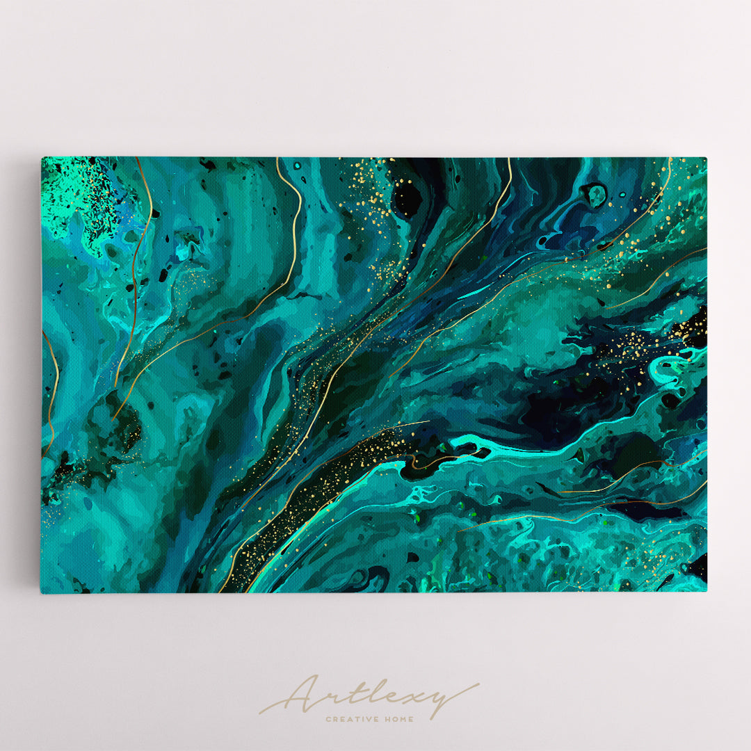 Abstract Green Marble Luxury Style Canvas Print ArtLexy   